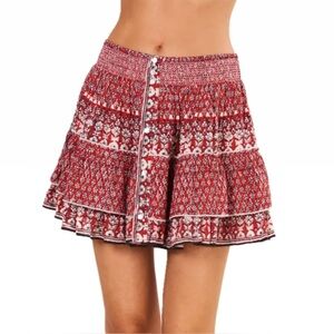 M.A.B.E. Mari Printed Skirt - Red Ochre